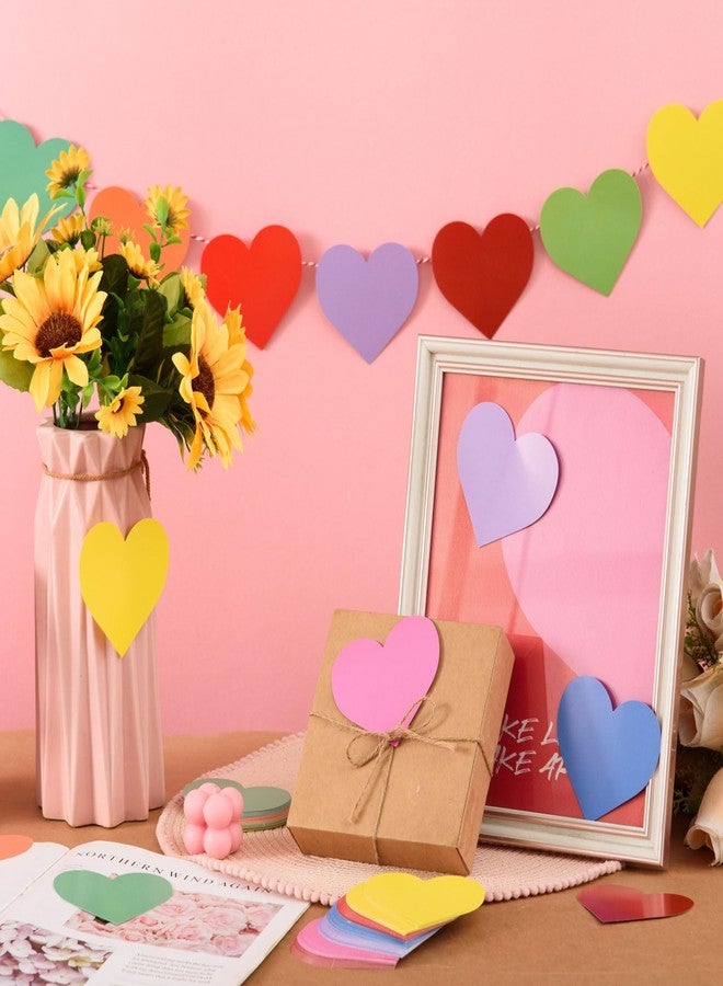 MixTeach 180Pcs Valentine Heart Paper Cutouts, 9 Color - Image 4