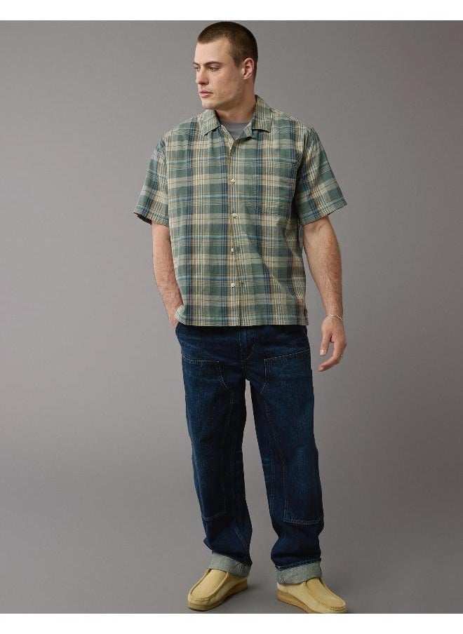 American Eagle - Checked Plaid Button-Up Poolside Shirt - Image 1