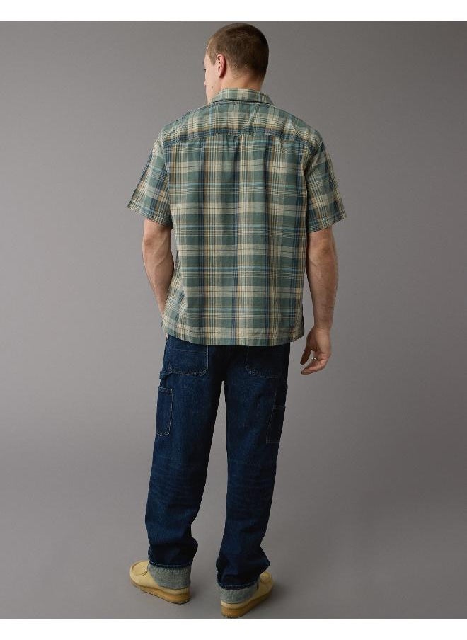 American Eagle - Checked Plaid Button-Up Poolside Shirt - Image 1