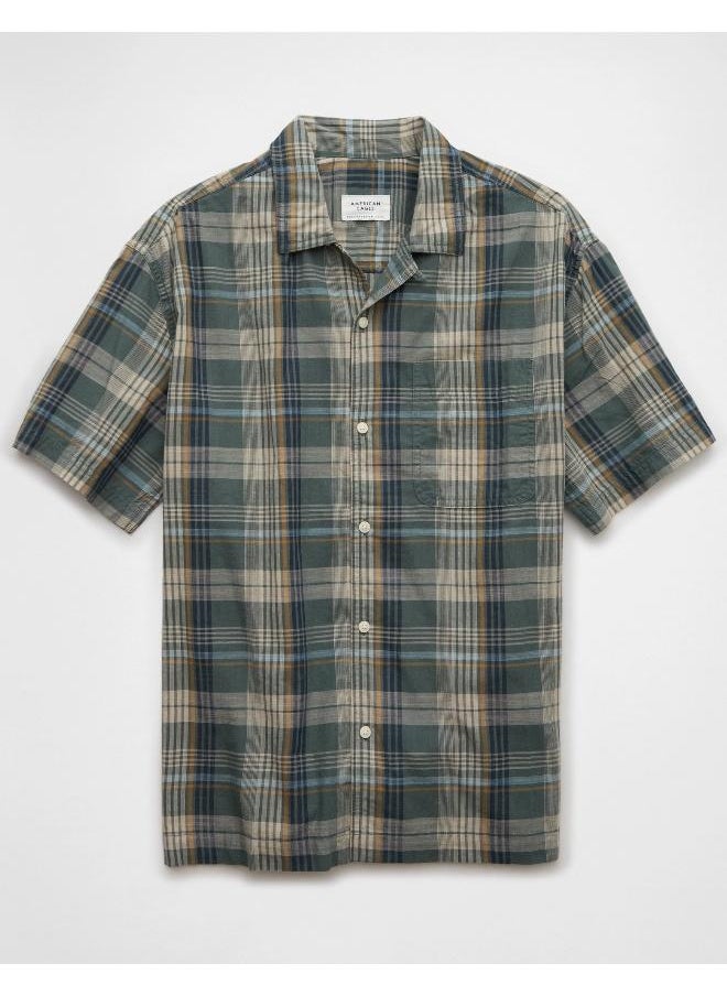 American Eagle - Checked Plaid Button-Up Poolside Shirt - Image 1