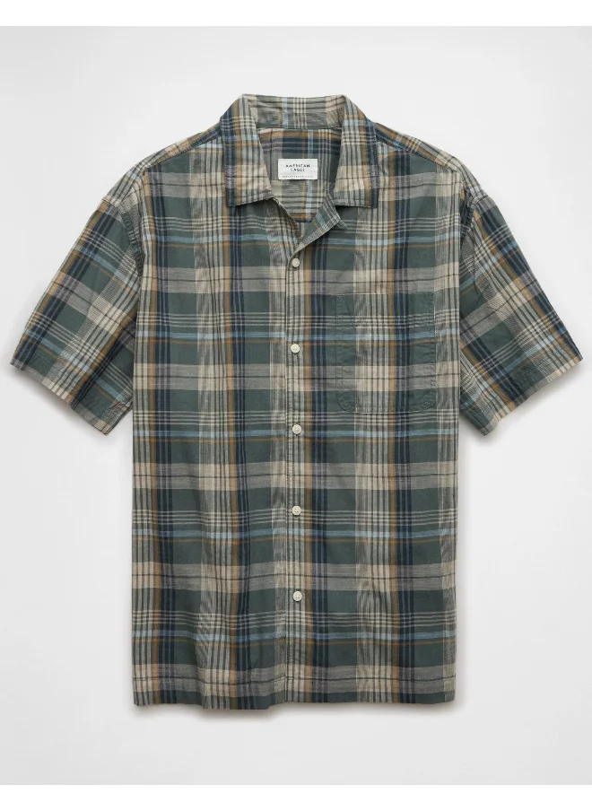 امريكان ايجل Checked Plaid Button-Up Poolside Shirt