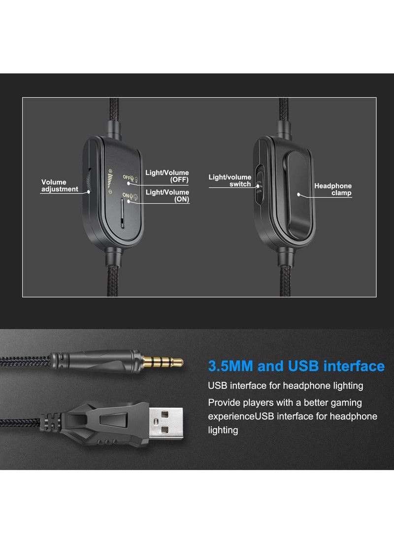 onikuma - Over Ear Bass Stereo Surround Wired Gaming Headphone with Microphone RGB Changing Lights Camouflage - Image 1