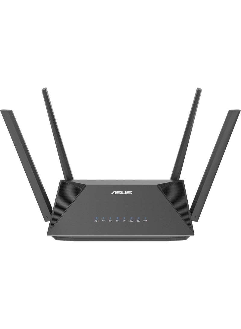 ASUS RT-AX52 Pro (AX3000) Dual Band WiFi 6 Extendable Router Black - Image 1