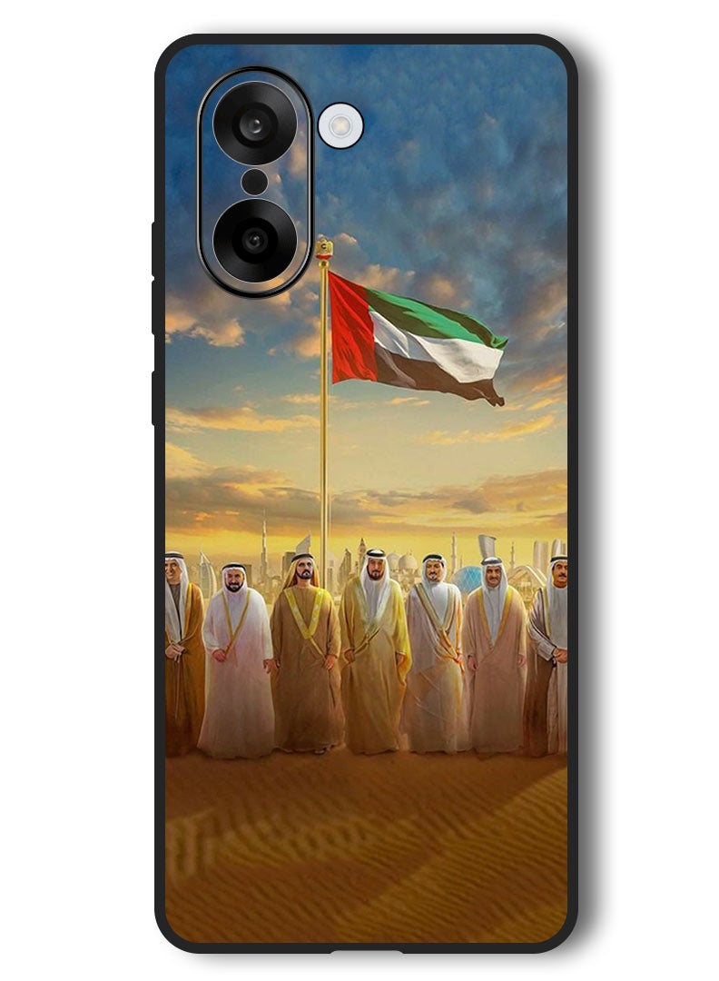 Theodor Case Compatible with OnePlus Nord CE 5 6.77 Inch Protection Shockproof Bumper Cover Uae Flag Uae Rulers - Image 1