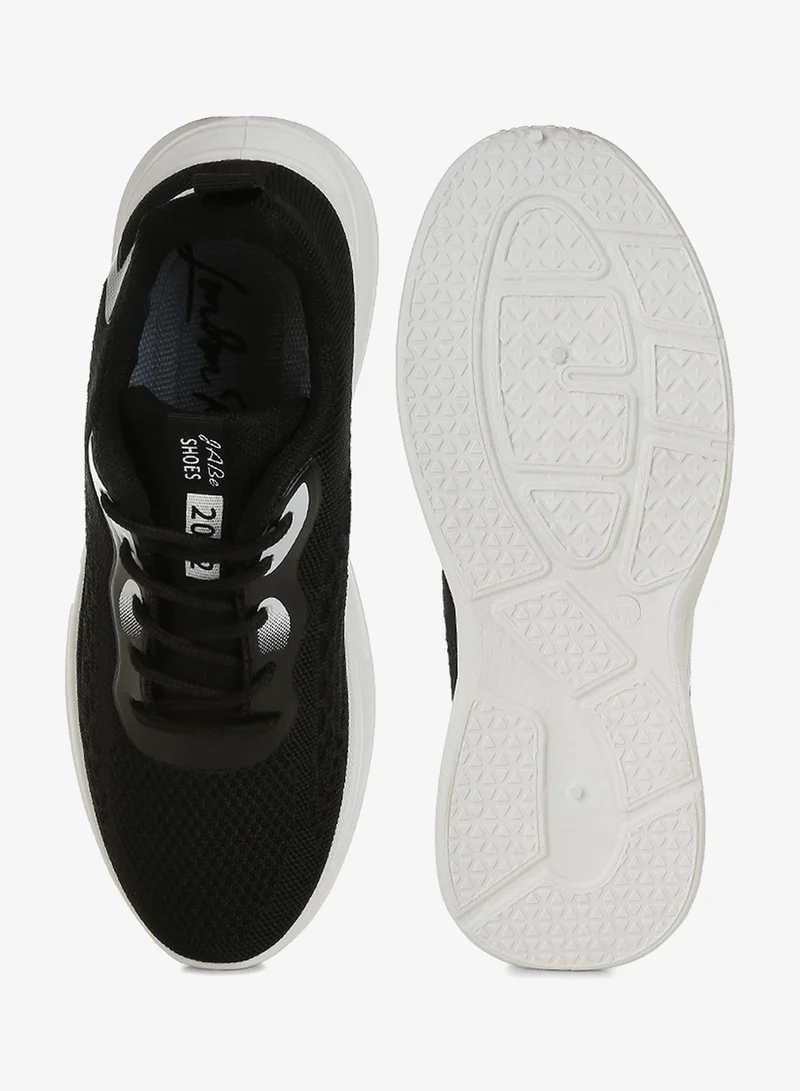 London Rag Black Contrasting Detail Lace-Up Sneakers in Black for Women | Best Price UAE