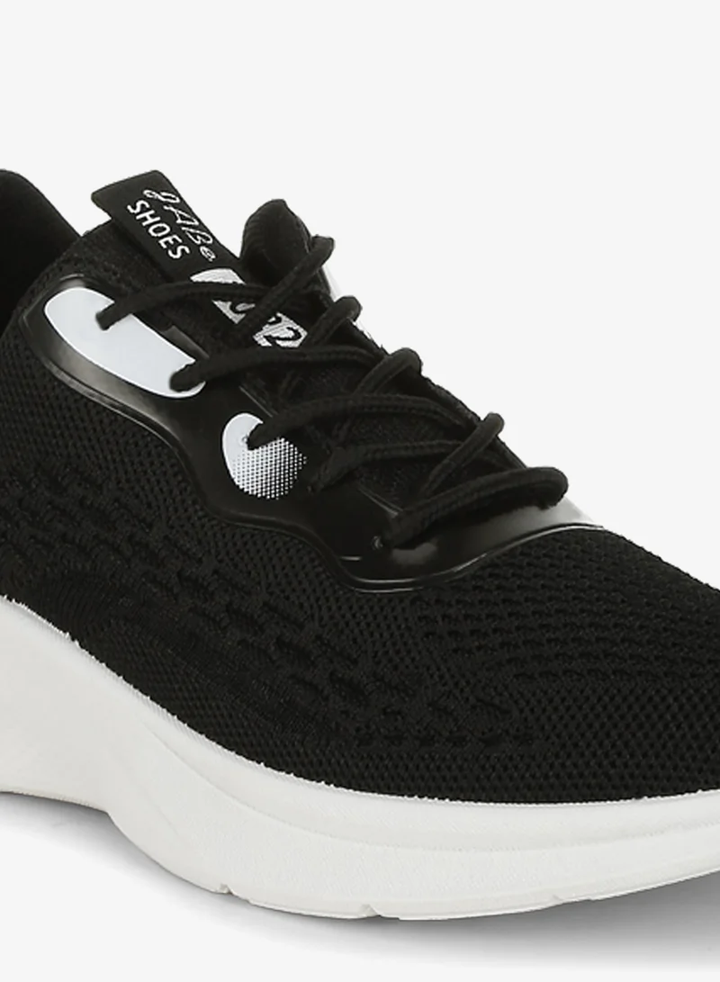 London Rag Black Contrasting Detail Lace-Up Sneakers in Black for Women | Best Price UAE