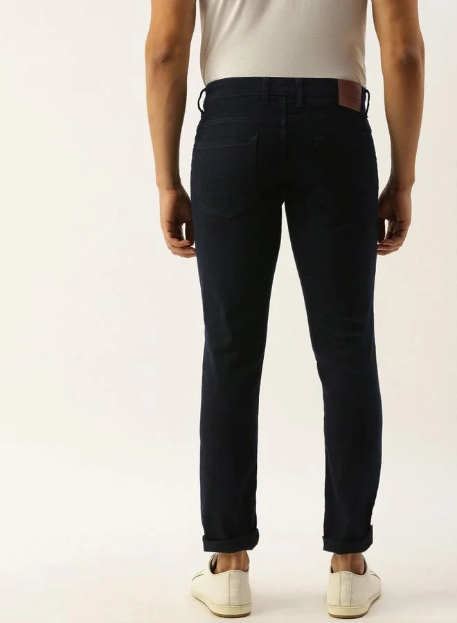 The Indian Garage Co Dark Blue The Indian Garage Co Men Low Rise Slim Fit Stretchable Jeans for Men | Best Price UAE