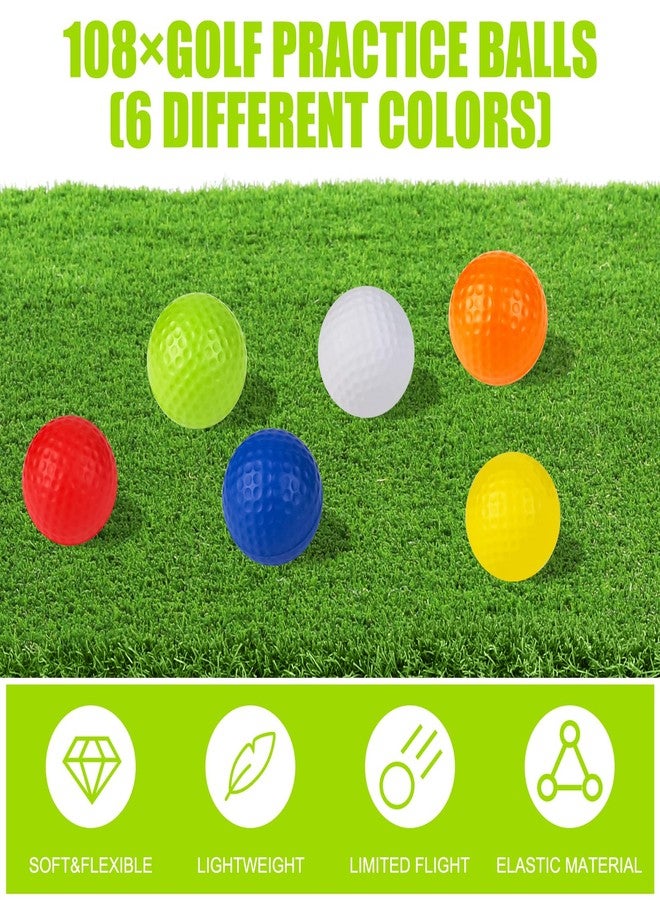 REHALY 108 Pcs Foam Golf Practice Balls, Multicolor Realistic Feel Flight Training Balls for Backyards, Swing Practice, Driving Range, Indoor Outdoor Training - Image 1
