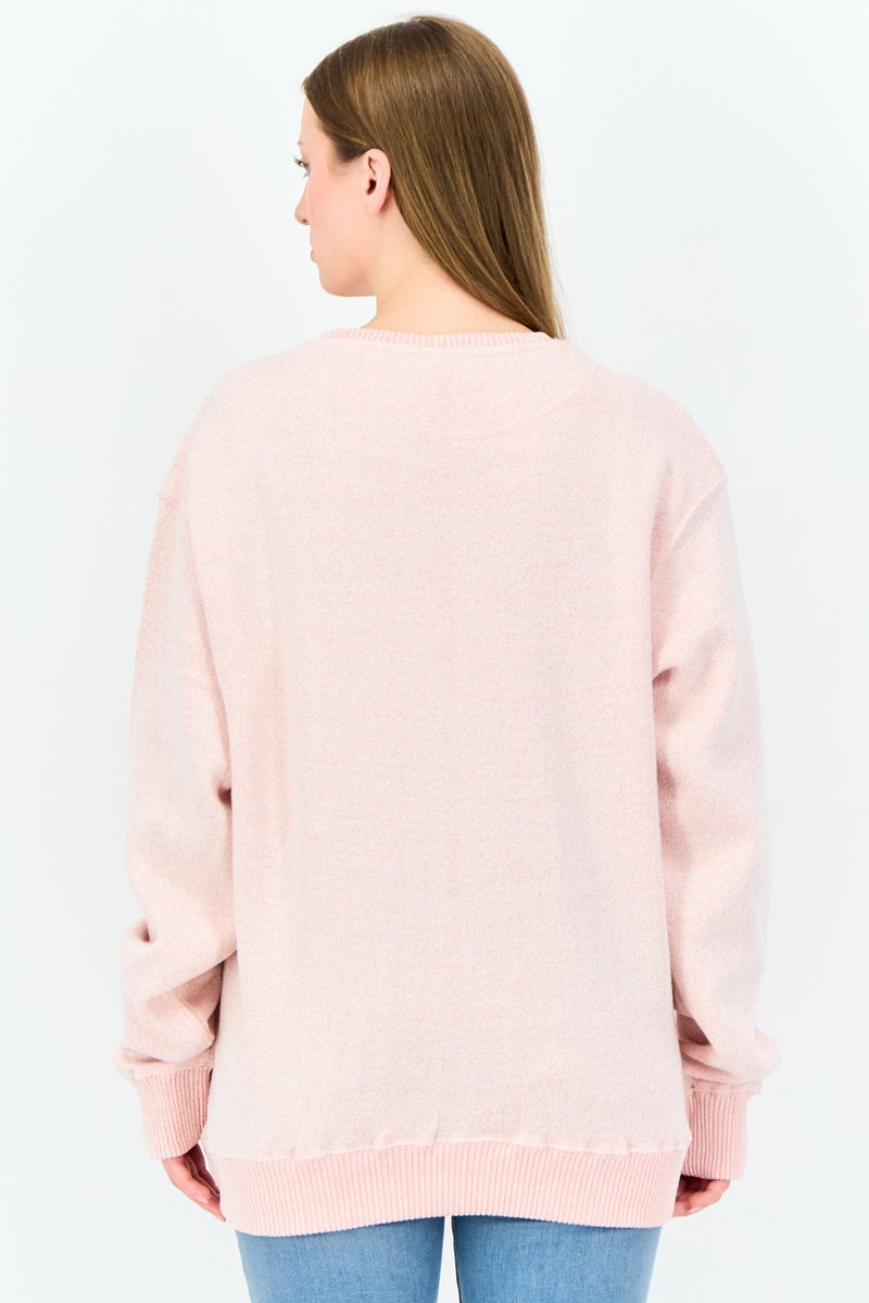 Fleece Factory Men Crew Neck Textured Long Sleeve Sweatshirt, Pink - Image 4