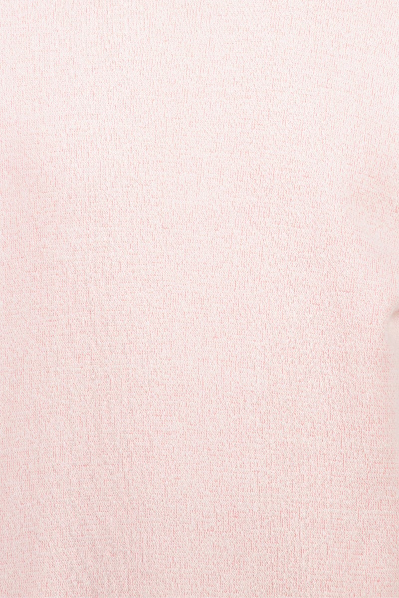 Fleece Factory Men Crew Neck Textured Long Sleeve Sweatshirt, Pink - Image 2