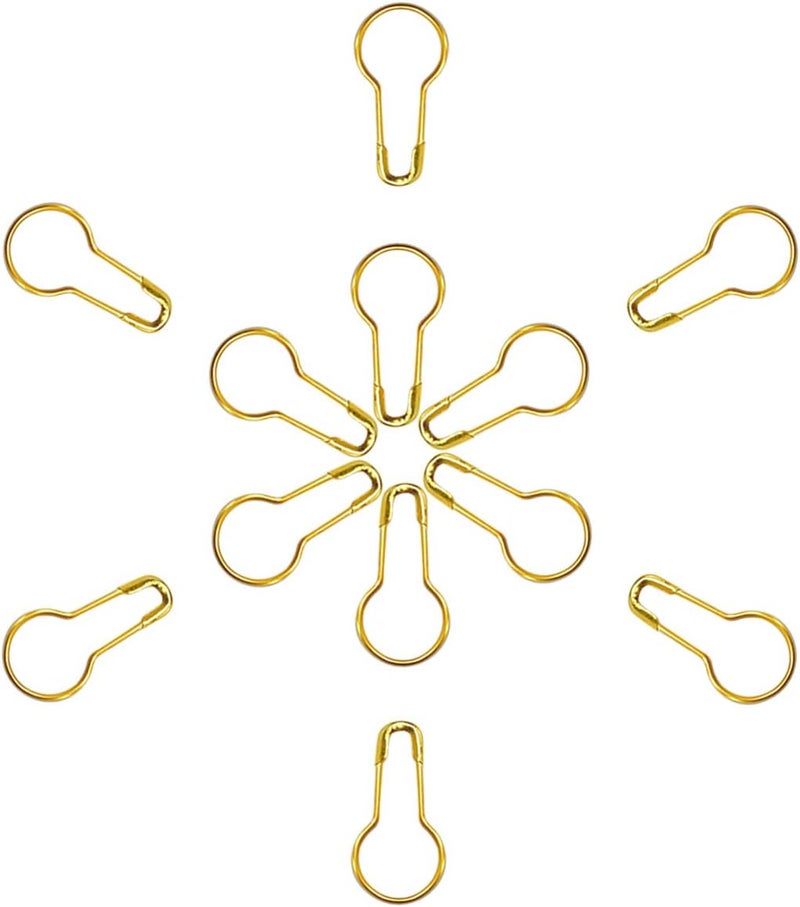 yuntop 100Pcs 21mm/0.8 Inch Small Metal Gourd Safety Pins Bulb Pin for Knitting Stitch Markers, Sewing Clothing DIY Craft Making (Gold) - Image 2