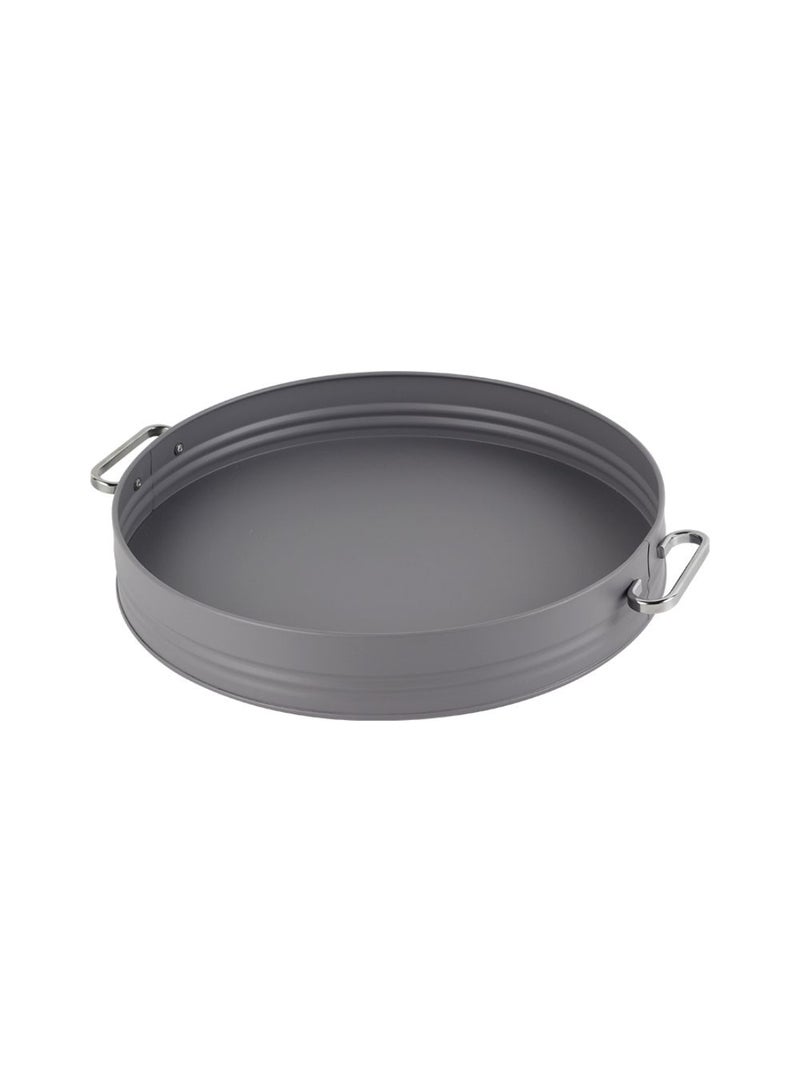 DANUBE HOME Gravitas Elegant Serving Tray for Kitchen, Dining, and Parties – Premium Quality Wooden Tray with Handles for Breakfast, Snacks, Tea, and Home Décor Display L40.5 X W36.2 X H5.5 Cm Grey  - Image 2