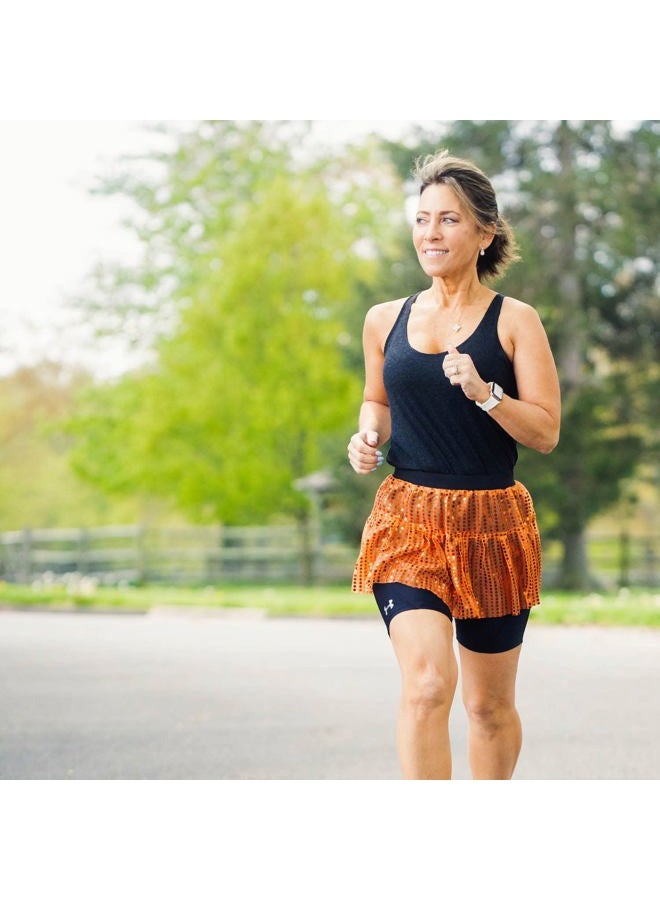 Gone For a Run Running Costume Tutu Skirt Glitter Sequined Tutu | Orange - Image 5