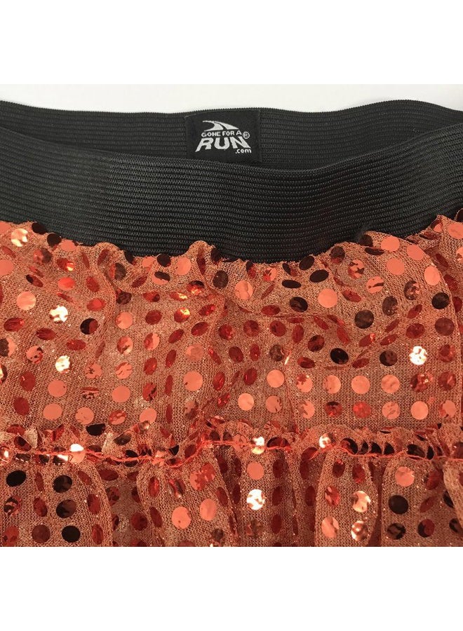 Gone For a Run Running Costume Tutu Skirt Glitter Sequined Tutu | Orange - Image 3