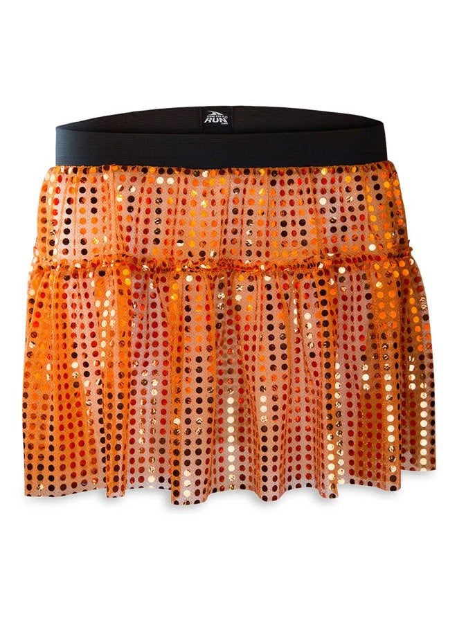 Gone For a Run Running Costume Tutu Skirt Glitter Sequined Tutu | Orange - Image 1