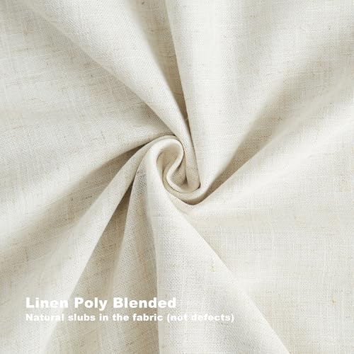 Vision Home Natural Pinch Pleated Semi Sheer Curtains Textured Linen Blended Light Filtering Window Curtains for Living Room Bedroom Pinch Pleat Drapes with Hooks 2 Panels 42" Wx63 L - Image 5