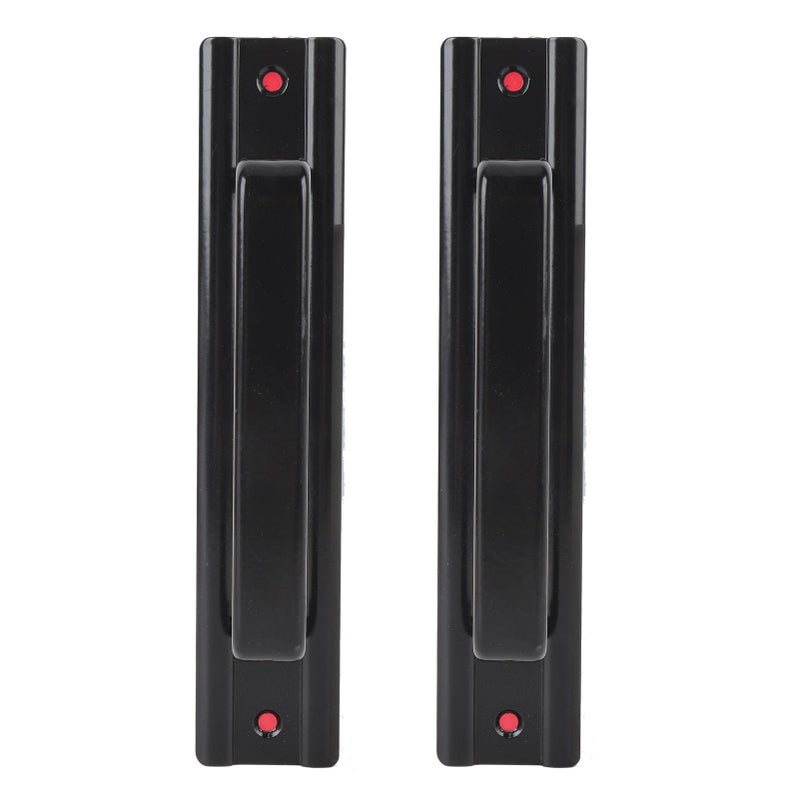 Black Aluminum Alloy Sliding Barn Door Handles Pulls for Glass Cabinet Drawer 2 Pack - Image 3