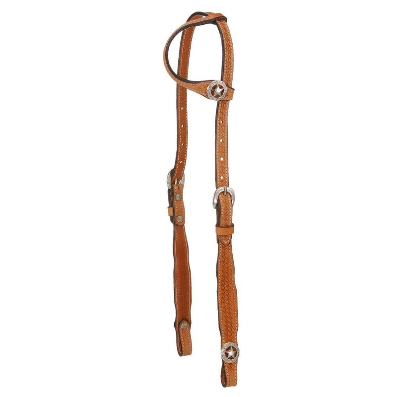 Tough 1 Royal King Square Cheek Single Ear Headstall, Medium Oil - Image 5