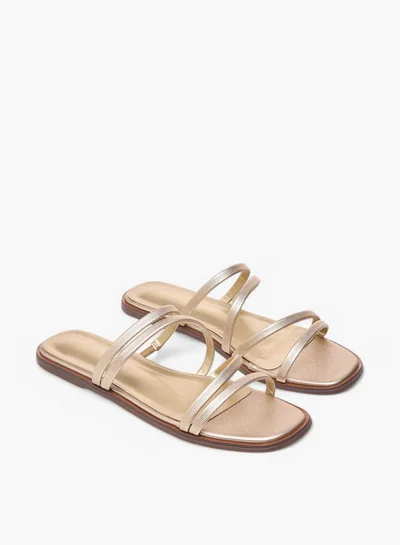 Flora Bella By Shoexpress Textured Slip-On Flat Sandals
