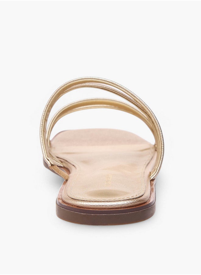 Flora Bella By Shoexpress Textured Slip-On Flat Sandals  - Image 5