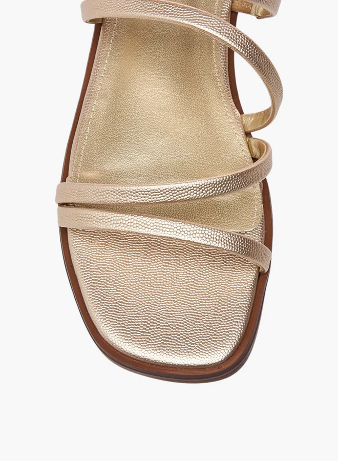 Flora Bella By Shoexpress Textured Slip-On Flat Sandals