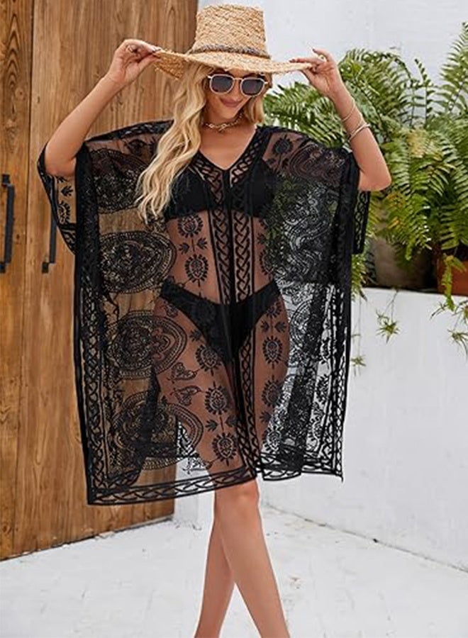 Sexy Elegant Lace Beach Cover Up for Women, Bathing Suit Cover Up, V-Neck Swimsuit Coverup for Poolside, Seaside and Party - Image 5