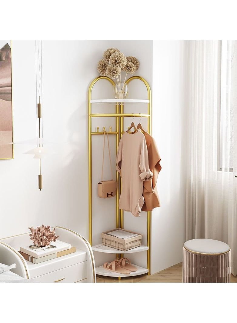 Light Luxury Bedroom Corner Coat Rack Floor Iron Hanger Nordic Home Storage Rack Simple Corner Hanging Clothes Storage  - Image 1