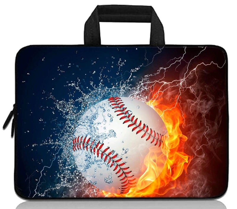Baocool 11" 11.6" 12" 12.1" 12.5" inch Laptop Carrying Bag Chromebook Case Notebook Ultrabook Bag Tablet Cover Neoprene Fit Samsung Google Acer HP DELL Lenovo Asus (11 11.6 12.1 12.2 inch, Baseball Fire) - Image 5