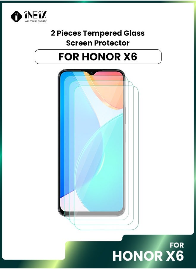 INEIX - 3-Pieces Tempered  Glass Screen Protector For Honor X6-Clear - Image 1