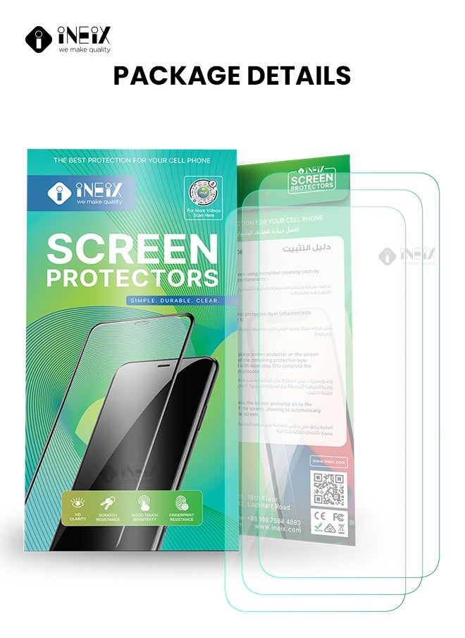 INEIX - 3-Pieces Tempered  Glass Screen Protector For Honor X6-Clear - Image 1