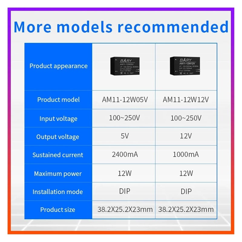 AM31-12W AC-DC Step-Down Power Module |to 5V2.4A|12W|380V to 12V1A Switching Power Supply 5V12V for DIY(85-264V,24V) - Image 4