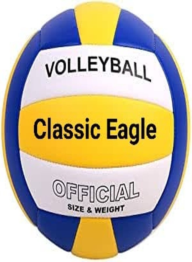 Classic Eagle Pvc Synthetic Rubber Volleyball Size -4 With Air Pump And Nylon Net | Complete Volleyball Kit (Pack of 1) (Multicolour) - Image 3