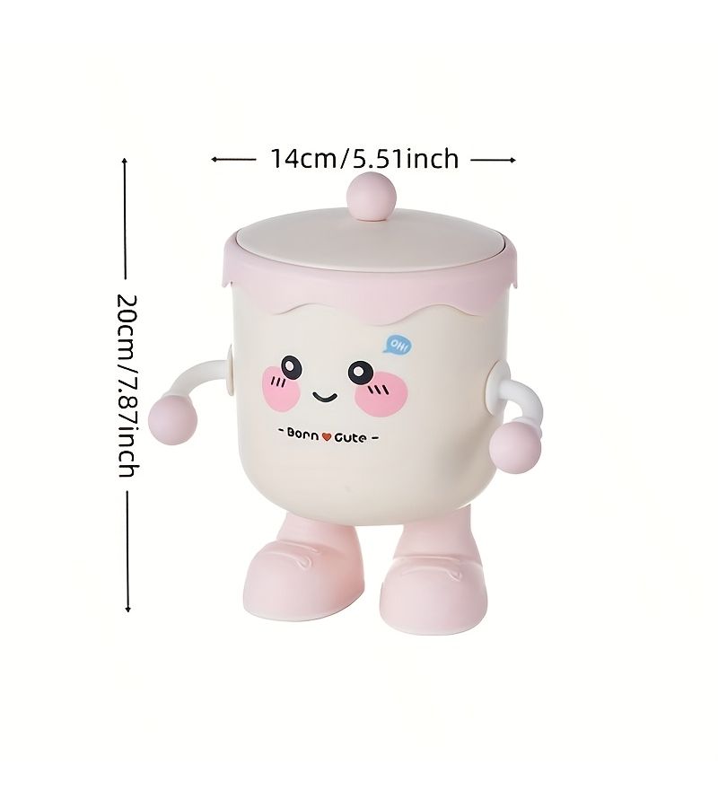 Cartoon Blue Desktop Mini Trash Can Creative Storage Box Anti Slip Anti Toppling For Home Office Bedside Desk - Image 3