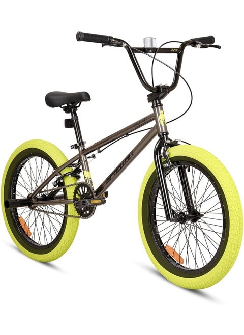 20" ZEPHYR Freestyle BMX - 360° rotatable handlebar, 2 Stunt Pegs, Adjustable Padded Seats, Wide Tyres, For kids age 7 to 10
