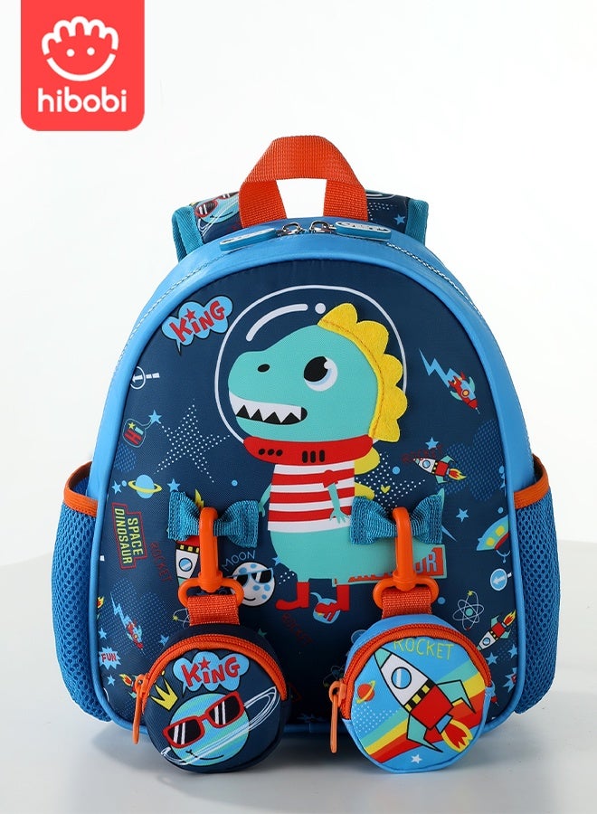 hibobi 3PCS Dinosaur Backpack Set for Boys – Includes Lunch Bag & Round Coin Pouch – Ergonomic & Lightweight, Waterproof & Durable – Ideal for Boys Aged 3–6 – Back-to-School Gift - Image 2