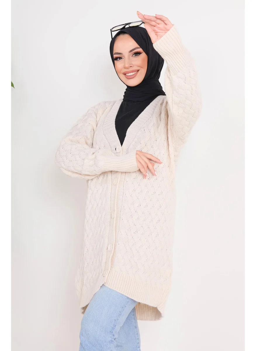 Tofisa 23099-CREAM Knitwear Cardigan
