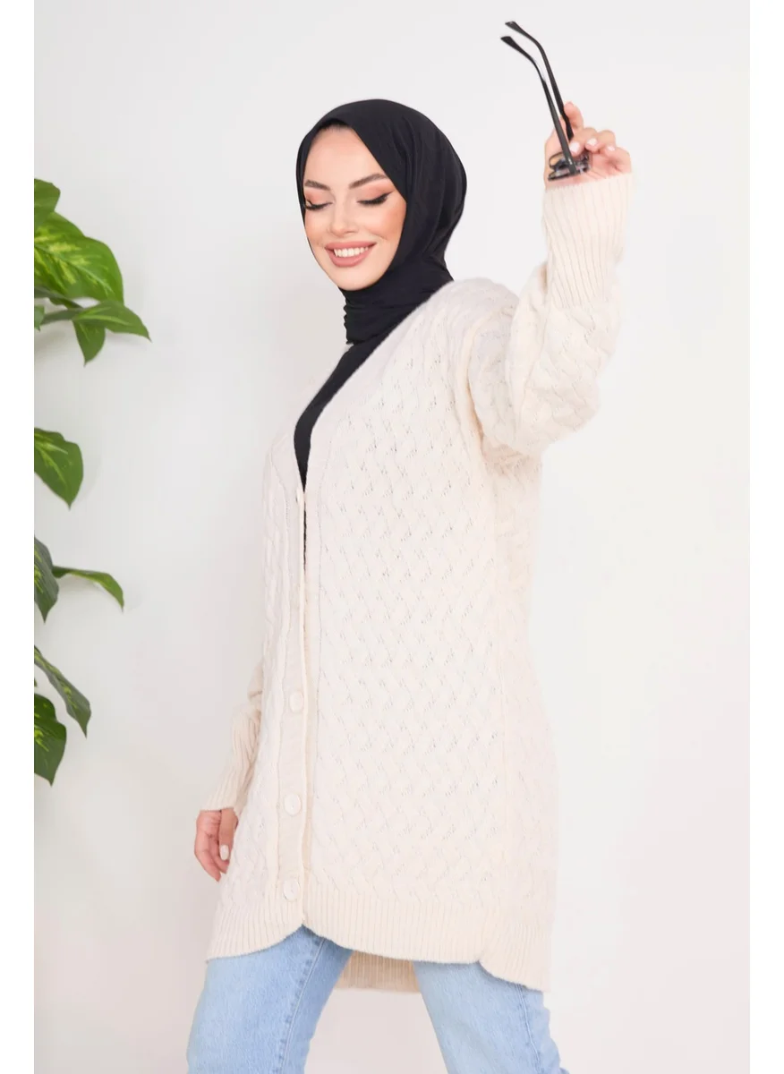 Tofisa 23099-CREAM Knitwear Cardigan