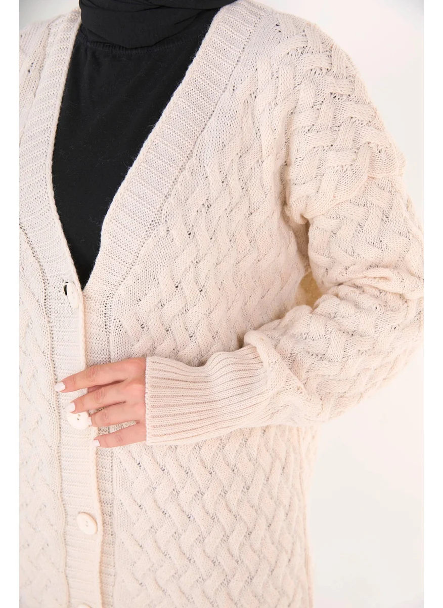 Tofisa 23099-CREAM Knitwear Cardigan