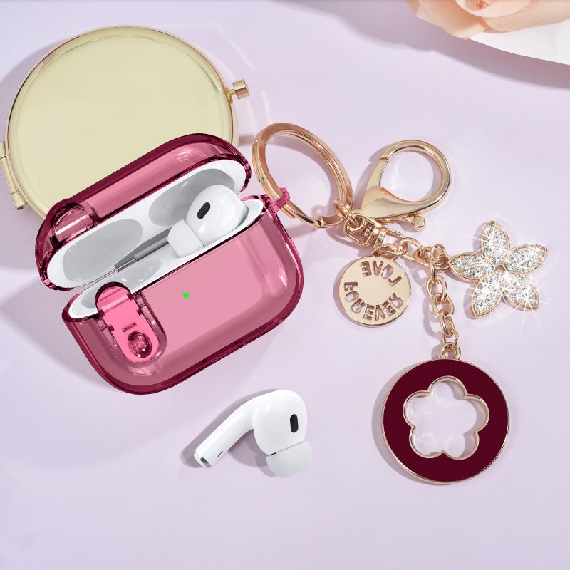 VISOOM Case for Apple Airpods iPods Pro 3 Cases Cover Clear 2025 Cute Women, VISOOM Cute Air Pods Pro 3 Case Clear Transparent Airpods iPods Pro 3rd Gen Protective Cases with Keychain/Lock/Cleaning Kit - Image 3