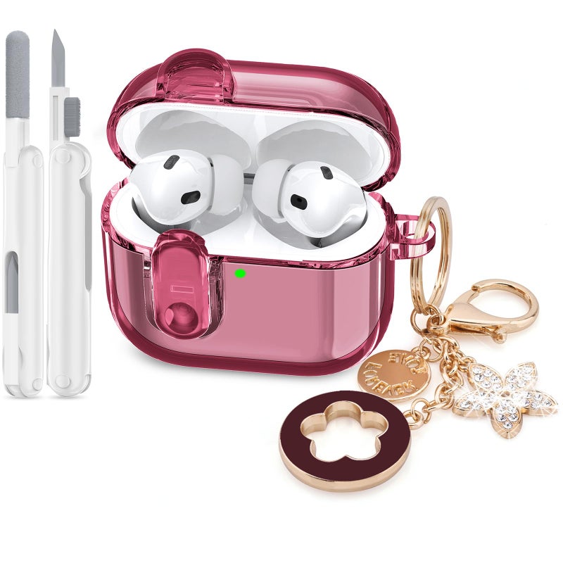 VISOOM Case for Apple Airpods iPods Pro 3 Cases Cover Clear 2025 Cute Women, VISOOM Cute Air Pods Pro 3 Case Clear Transparent Airpods iPods Pro 3rd Gen Protective Cases with Keychain/Lock/Cleaning Kit - Image 1