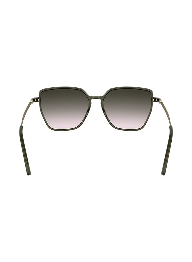 LACOSTE نظارات شمسية لاكوست كاملة الإطار L6062S 5615 (275) شفاف كاكي - Image 3