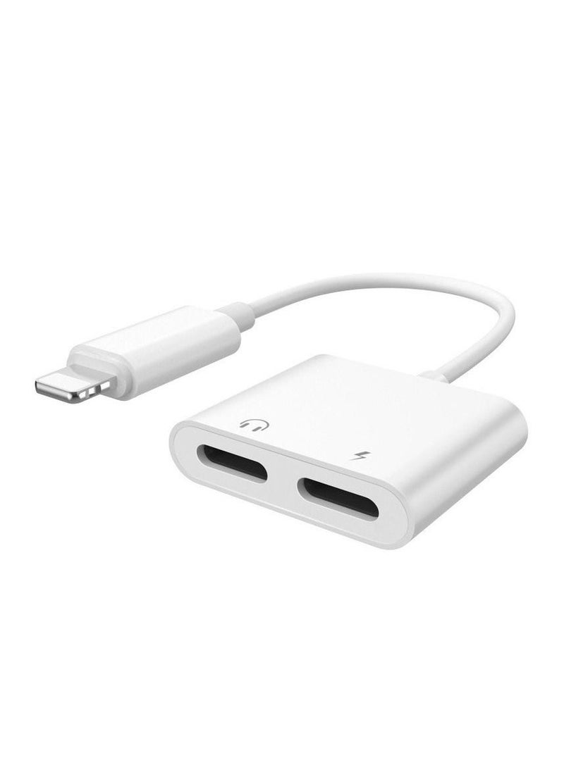 Adapter for I-Phone 7 for Dual Audio Converter for I-Phone 8 7 Plus 10 X Charger Splitter Headphone Adapters White - Image 1