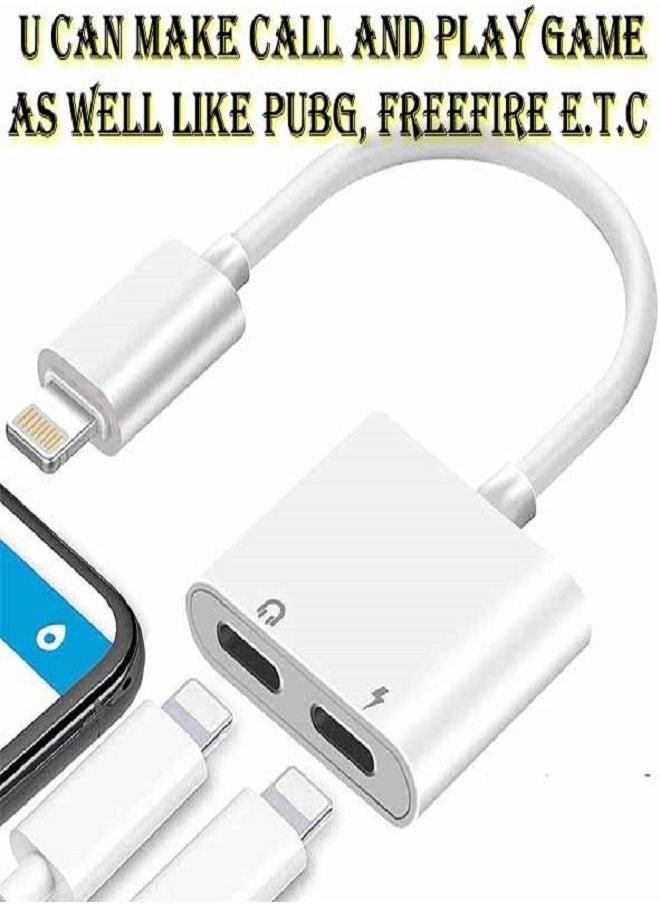 Adapter for I-Phone 7 for Dual Audio Converter for I-Phone 8 7 Plus 10 X Charger Splitter Headphone Adapters White - Image 3