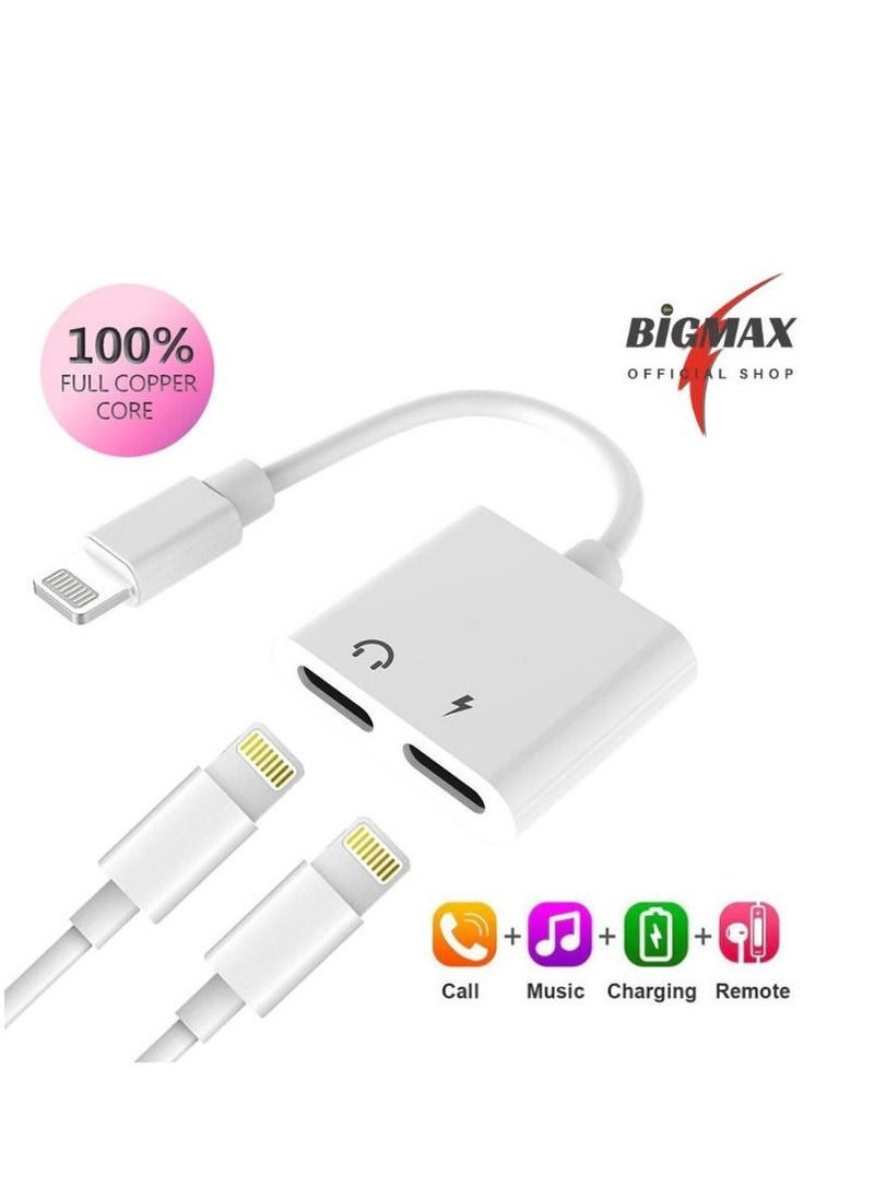 Adapter for I-Phone 7 for Dual Audio Converter for I-Phone 8 7 Plus 10 X Charger Splitter Headphone Adapters White - Image 2