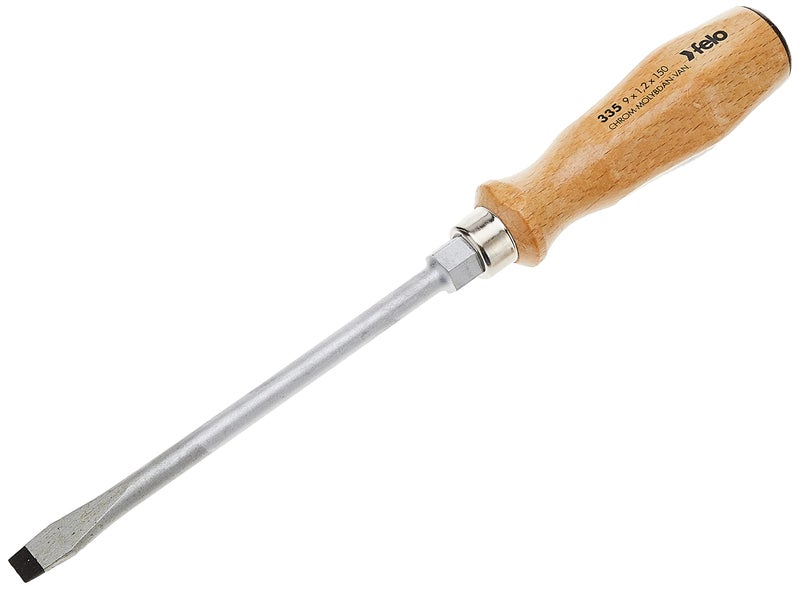 Felo by Bondhus 07157 22155 Slotted & Phillips Wood Handle Screwdrivers, Set of 5, Chrome Finish Blade W/Beechwood Grip, 715722155, 1pack - Image 2