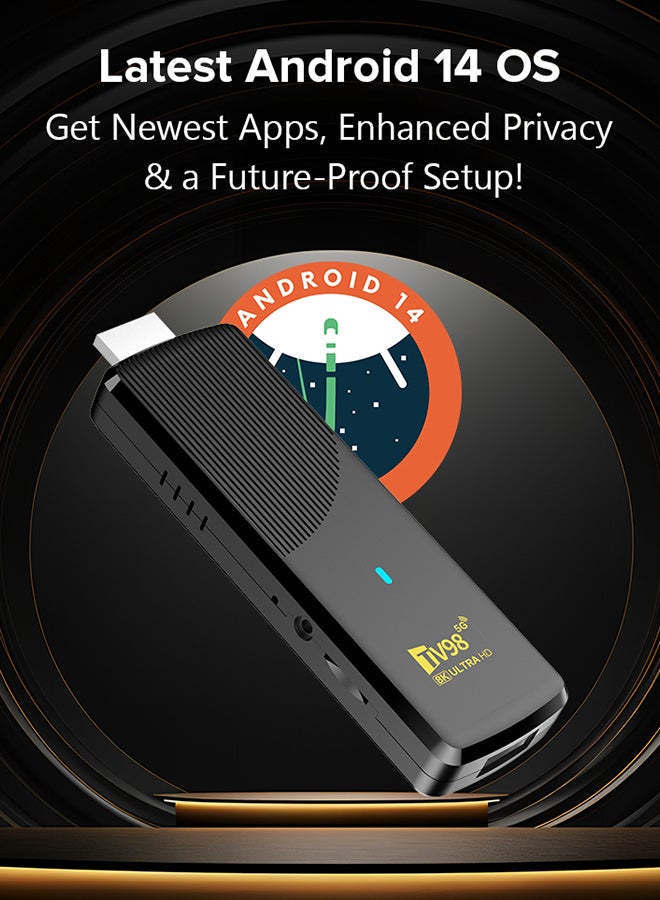 تلفزيون جهاز تلفاز Android 14.0 TV Box TV Stick مع صندوق الألعاب 2.4G 5G واي فاي مزدوج 6 بلوتوث 5.0 H.265 8K UHD مشغل وسائط ذكي (8+128G) - Image 4