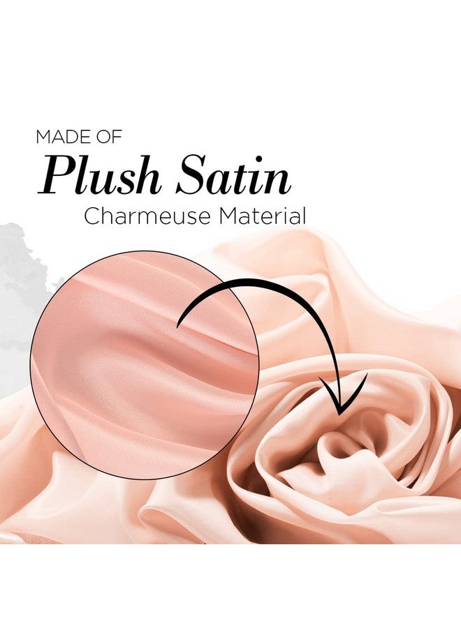 Kitsch Kitsch Multi-way Satin Head Scarf for Women -Soft Silk Scarf, Head Wrap for Sleeping, Pink Hair Scarf for Women's Hair, Elegant Head Coverings for Women, Silk Bandana for Hair Wrapping at Night, Blush - Image 2