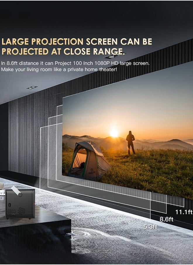 Digisand - P10 Smart Projector Android 10 WiFi 180ANSI Portable Home Cinema Outdoor Wireless Movie Projector Support 1080P 4K - Image 1