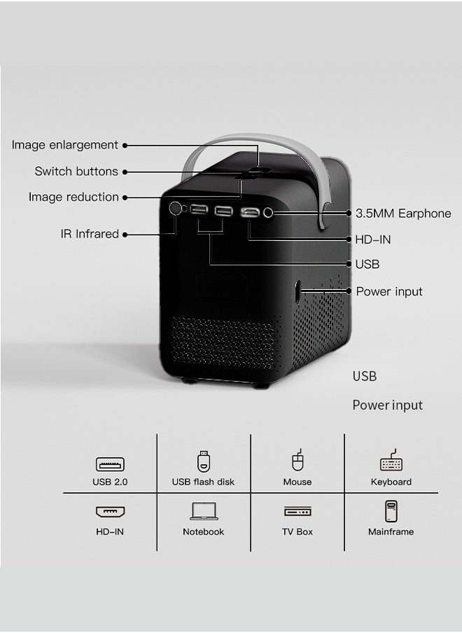 Digisand - P10 Smart Projector Android 10 WiFi 180ANSI Portable Home Cinema Outdoor Wireless Movie Projector Support 1080P 4K - Image 1