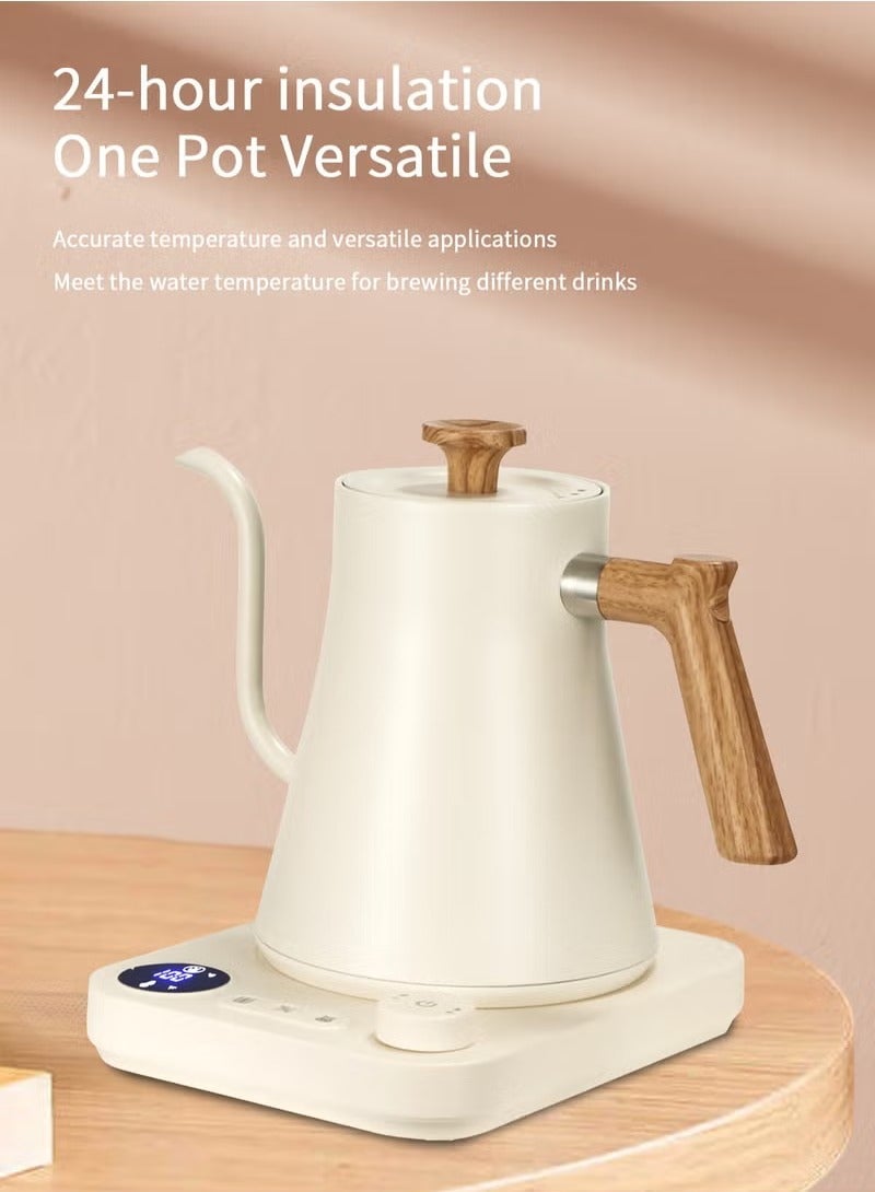 ET-LIFE Electric Gooseneck Kettle 900ML 1200W Water Kettle for Pour-over Coffee & Tea, 304 Stainless Steel Coffee and Tea Pot, Constant Temperature Coffee Kettle - Image 2